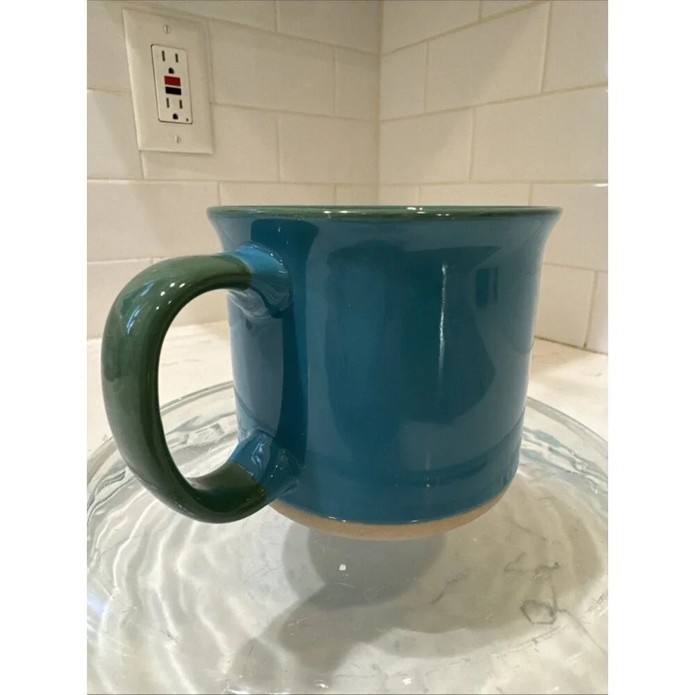 Zak! Crayola BREATHE DEEP Coffee Mug Blue & Green With Handle 16 oz